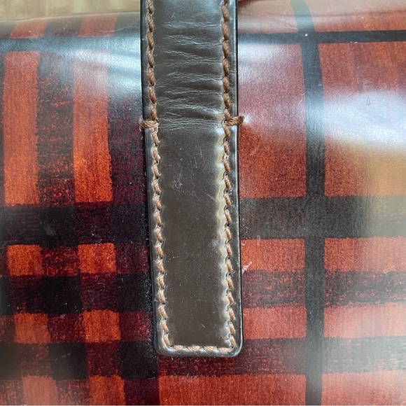 VTG Rare Burberry Brown House Check Top Handle Structured Bag Authentic w/ COA - Picture 12 of 16